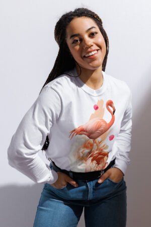 Haut unisexe à manches longues teinté